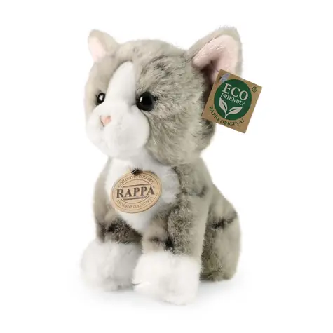 Rappa Plyšová kočka šedá 18 cm / ECO-FRIENDLY / od 0 let