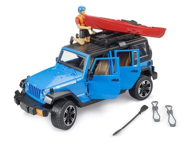 Bruder Jeep Wrangler Rubicon s kajakem a figurkou / 1:16 / od 4 let
