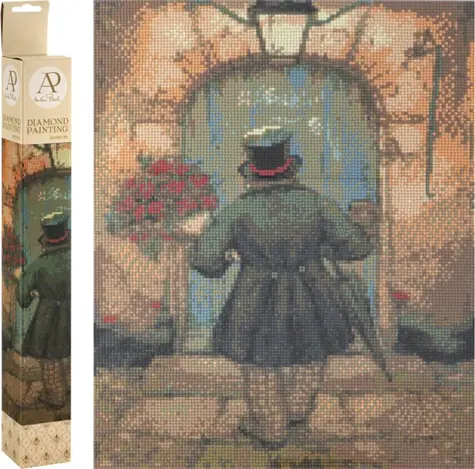 GRAFIX Diamantové malování Muž s růžemi / 40x50 cm