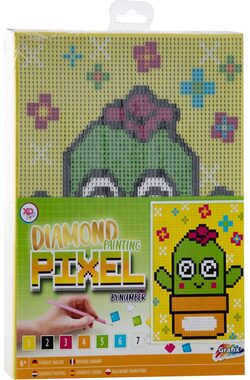 GRAFIX Diamantové malování na rámu Pixel Kaktus 15x20cm / od 6 let