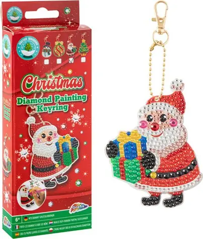 GRAFIX Diamantové malování Přívěsek Santa / od 6 let
