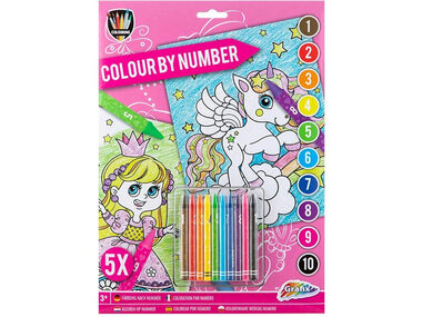 GRAFIX Malování podle čísel: Jednorožec / od 6 let