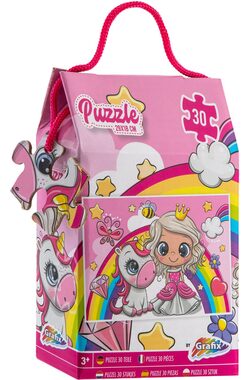 GRAFIX Puzzle Princezna a jednorožec / 30 dílků / od 3 let