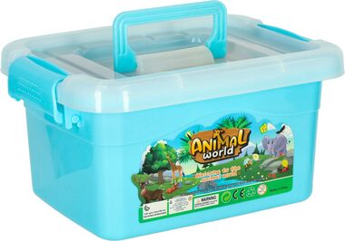 KIK Sada figurek Zvířata v ZOO v boxu / 31ks / od 3 let