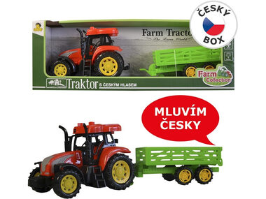 MaDe 00922 - Traktor s přívěsem česky mluvící 33 x 10 x 8,5 cm