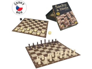 MaDe 00906 - Šachy-Dáma, 34x34cm, figurka až 5,5cm