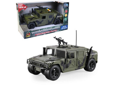 MaDe 03225 - Vojenské auto se světlem a českým hlasem 24cm