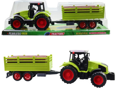 MaDe 23102 - Traktor s přívěsem, na setrvačník, 38 cm