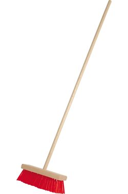GOKI Dětský smeták s červenými štetinami 65cm / od 3 let