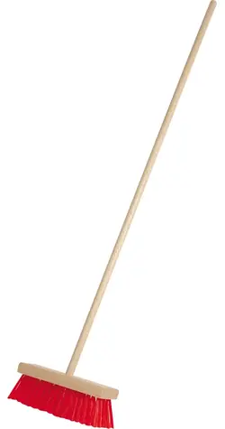 GOKI Dětský smeták s červenými štetinami 65cm / od 3 let