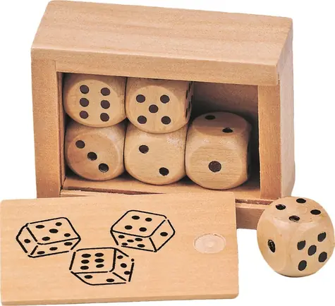 GOKI Dřevěné hrací kostky v krabičce (6ks) / od 3 let