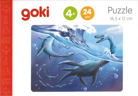 GOKI Dřevěné puzzle Dinosauři: Elamosaurus / 24 dílků / od 4 let