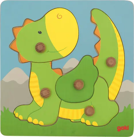 GOKI Dřevěné puzzle Drak / 5 dílků / od 12 měsíců