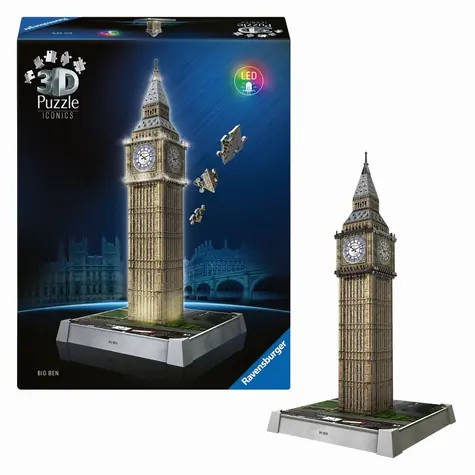 Ravensburger 3D Puzzle Iconics: Big Ben (Noční edice) / 216 dílků / od: 8 let