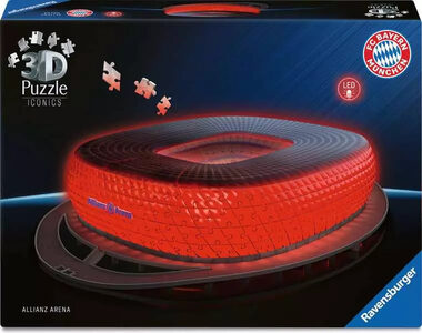 Ravensburger 3D Puzzle Iconics: Allianz Arena (Noční edice) / 216 dílků / od: 8 let