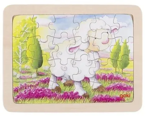 GOKI Dřevěné puzzle Ovečka / 24 dílků / od 3 let