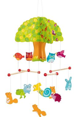 GOKI Dřevěný závěsný kolotoč Stromový domeček se zvířátky / od 0 let