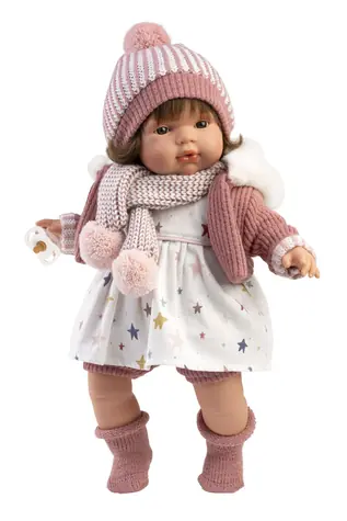 Llorens 38574 LOLA - realistická panenka se zvuky a měkkým látkovým tělem - 38 cm / od 3 let
