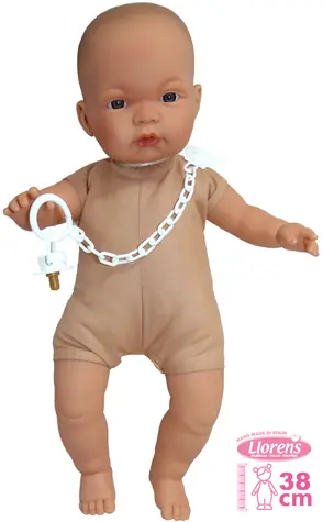 Llorens 389P JOEL & JOELLE - realistická panenka miminko se zvuky a měkkým látkovým tělem - 38 cm / od  3 let