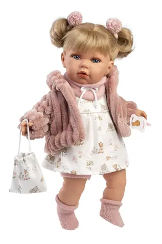 Llorens 42408 JULIA - realistická panenka se zvuky a měkkým látkovým tělem - 42 cm / od 3 let