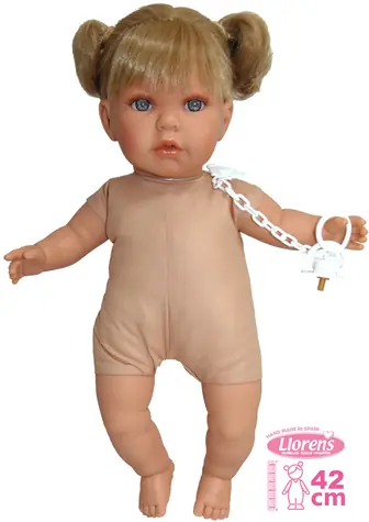 Llorens 424J JULIA - realistická panenka se zvuky a měkkým látkovým tělem - 42 cm / od 3 let