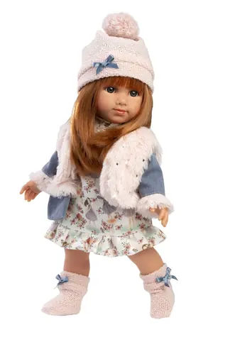 Llorens 53555 NICOLE - realistická panenka s měkkým látkovým tělem - 35 cm / od 3 let