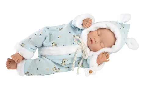 Llorens 63301 LITTLE BABY - spící realistická panenka miminko s měkkým látkovým tělem - 32 cm / od 3 let