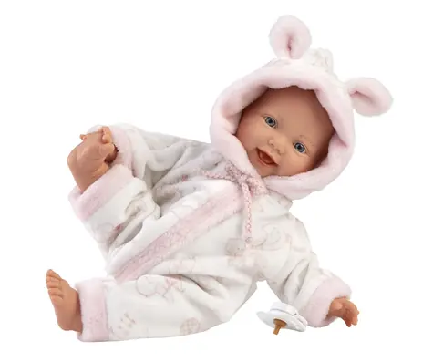 Llorens 63312 LITTLE BABY - realistická panenka miminko s měkkým látkovým tělem - 32 cm / od 3 let