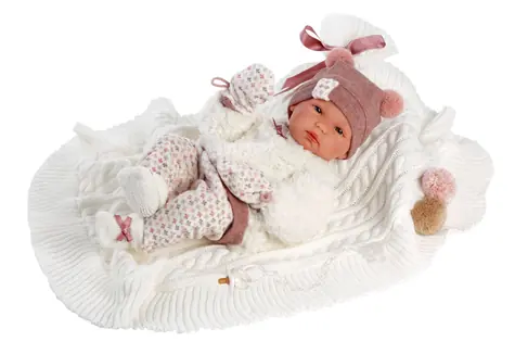 Llorens 63576 NEW BORN HOLČIČKA - realistická panenka miminko s celovinylovým tělem - 35 cm / od 3 let