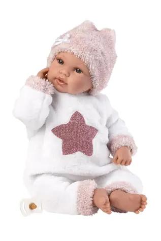Llorens 63648 NEW BORN - realistická panenka miminko se zvuky a měkkým látkovým tělem - 36 cm / od 3 let