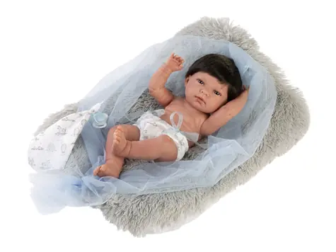 Llorens 73803 NEW BORN CHLAPEČEK - realistická panenka miminko s celovinylovým tělem - 40 cm / od 3 let