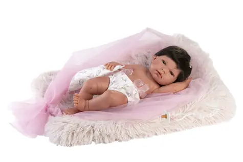 Llorens 73804 NEW BORN HOLČIČKA - realistická panenka miminko s celovinylovým tělem - 40 cm / od 3 let