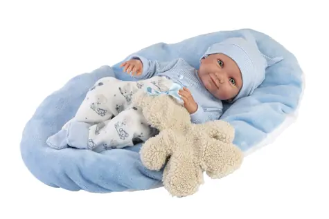 Llorens 73807 NEW BORN CHLAPEČEK - realistická panenka miminko s celovinylovým tělem - 40 cm / od 3 let