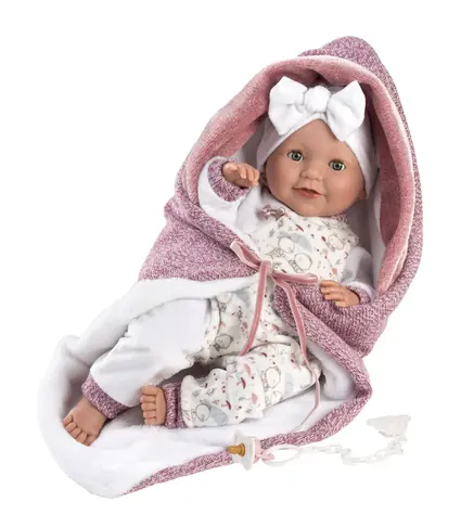 Llorens 74040 NEW BORN - mrkací realistická panenka miminko se zvuky a měkkým látkovým tělem - 42 cm / od 3 let