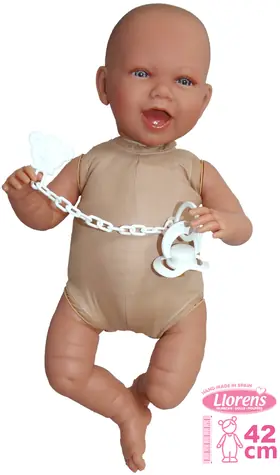Llorens 740S NEW BORN 2 v 1 - realistická panenka miminko se zvuky a měkkým látkovým tělem - 42 cm / od 3 let