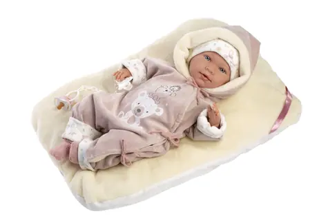 Llorens 74106 NEW BORN - realistická panenka miminko se zvuky a měkkým látkovým tělem - 42 cm / od 3 let