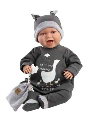 Llorens 74107 NEW BORN - realistická panenka miminko se zvuky a měkkým látkovým tělem - 42 cm / od 3 let