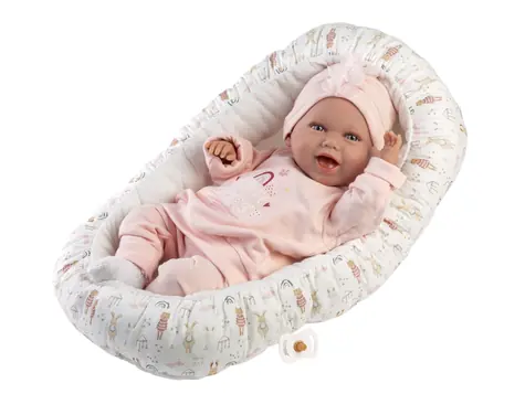 Llorens 74122 NEW BORN - realistická panenka miminko se zvuky a měkkým látkovým tělem - 42 cm / od 3 let