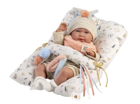 Llorens 74128 NEW BORN - realistická panenka miminko se zvuky a měkkým látkovým tělem - 42 cm / od 3 let