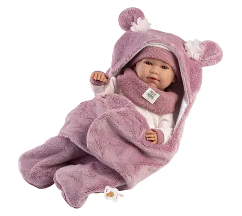 Llorens 74130 NEW BORN - realistická panenka miminko se zvuky a měkkým látkovým tělem - 42 cm / od 3 let