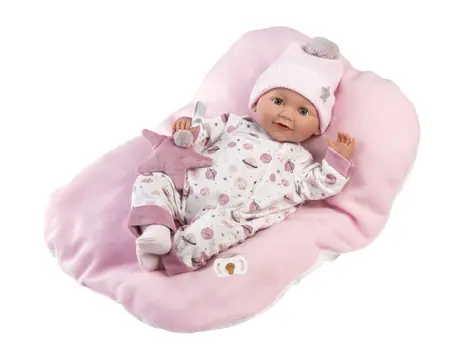 Llorens 74132 NEW BORN - mrkací realistická panenka miminko se zvuky a měkkým látkovým tělem - 42 cm / od 3 let