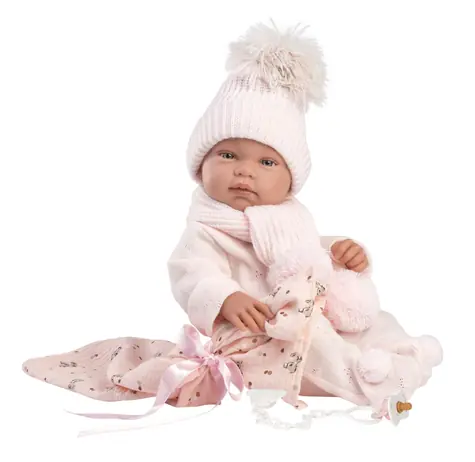 Llorens 84338 NEW BORN HOLČIČKA - realistická panenka miminko s celovinylovým tělem - 43 cm / od 3 let