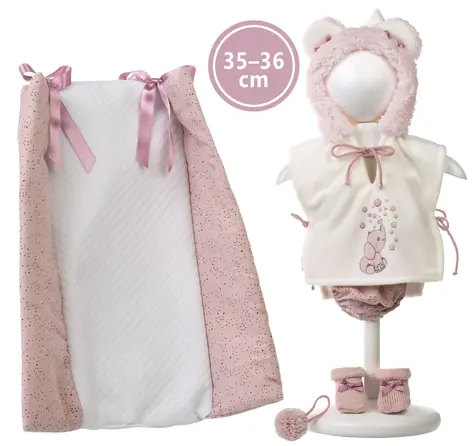 Llorens M635-44 obleček pro panenku miminko NEW BORN velikosti 35-36 cm / od 3 let