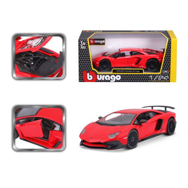 Bburago Plus Lamborghini Aventador LP 750-4 SV Red / měřítko 1:24
