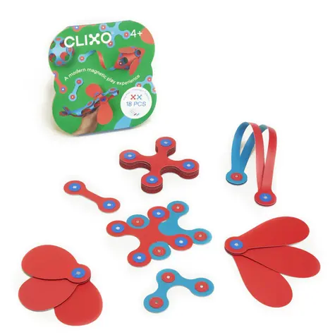 Clixo Itsy Flamingo & Turquoise Magnetická stavebnice / 18ks / od 4 let