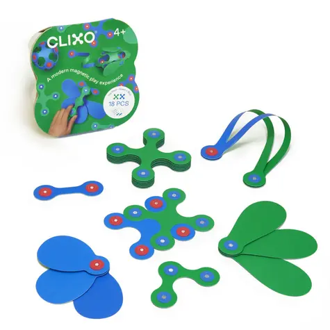Clixo Itsy Green & Blue Magnetická stavebnice / 18ks / od 4 let