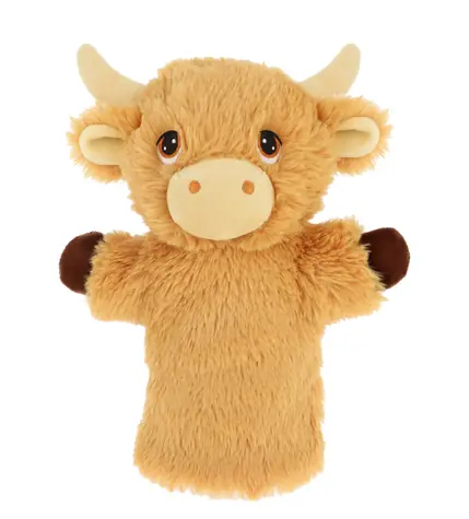 Keel Toys Keeleco Kráva vysokohorská eko plyšový maňásek na ruku / 27 cm / 0+