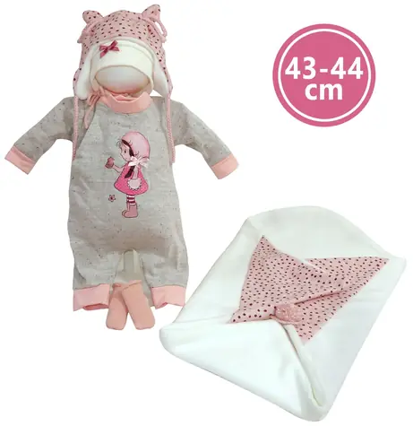 Llorens M844-60 obleček pro panenku miminko NEW BORN velikosti 43-44 cm / od 3 let