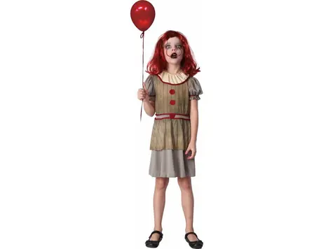 MaDe 09300 - Šaty na karneval -  strašidelný klaun,  110- 120 cm