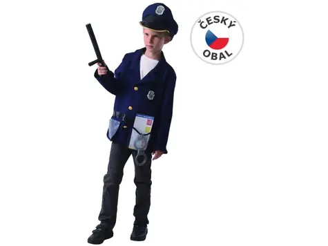 MaDe 09348 - Šaty na karneval - policista, 110 - 120 cm